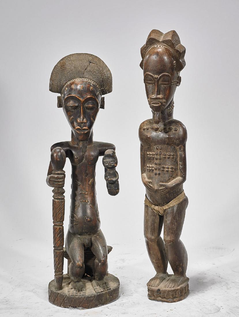 Two Baule Carved Wood Figures (1 of 1)