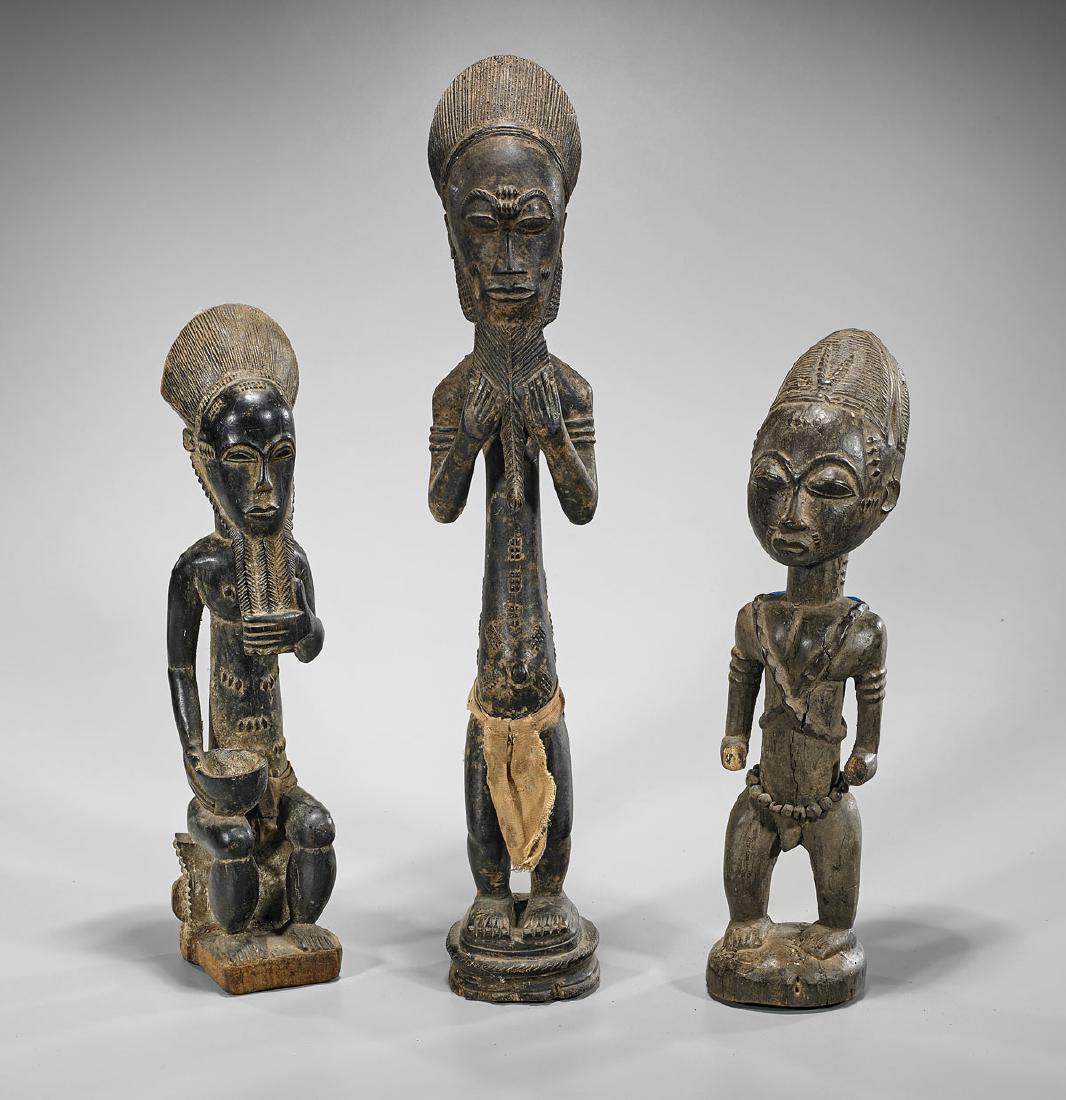 Three Baule Carved Wood Figures (1 of 1)
