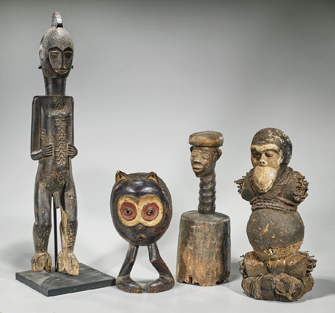 Group of Four African Carved Wood Pieces (1 of 1)