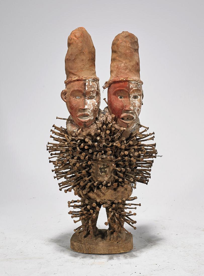 Kongo Two-Headed 'Nkisi Nkondi' Figure (1 of 1)