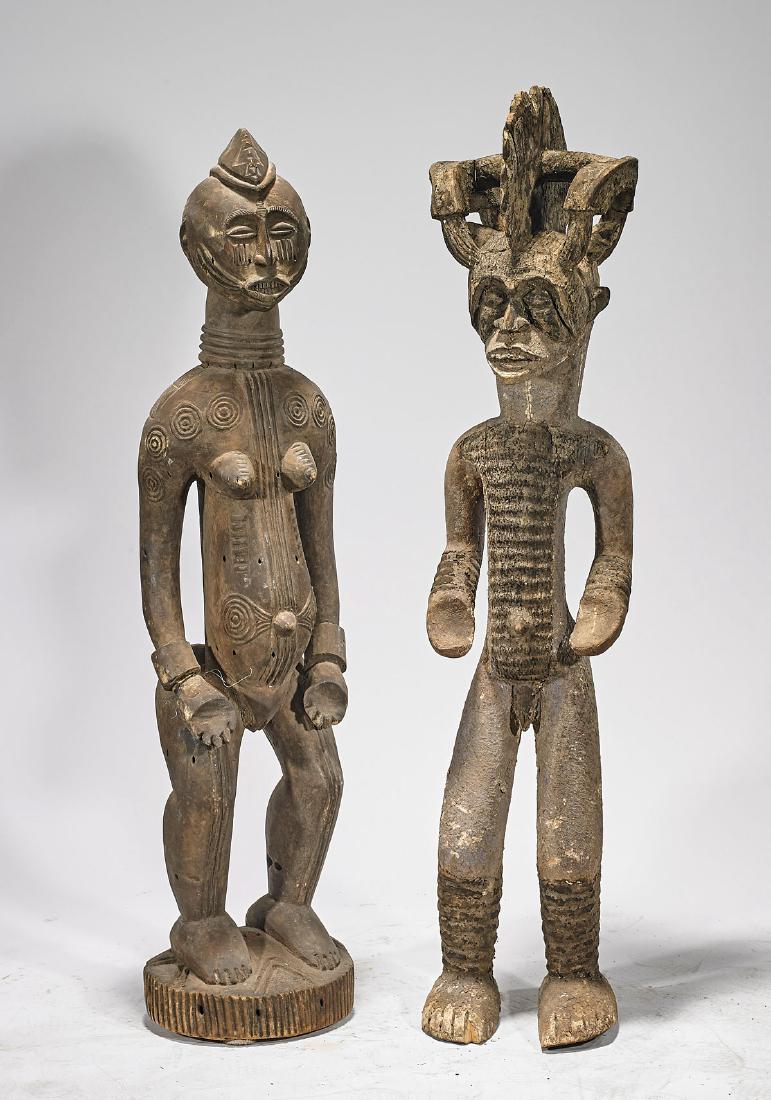 Two Tall Igbo Carved Wood Figures (1 of 1)