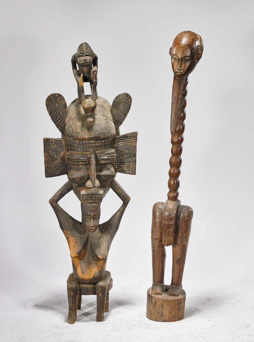 Two Côte d'Ivoire Carved Wood Pieces (1 of 1)