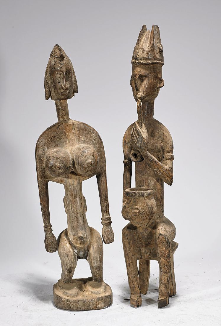 Two Bambara Carved Wood Figures (1 of 1)