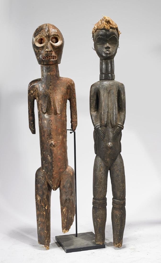 Two Tall African Carved Wood Figures (1 of 1)