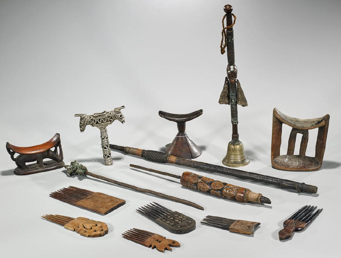 Collection of Various African Carved Wood & Metalwork (1 of 1)