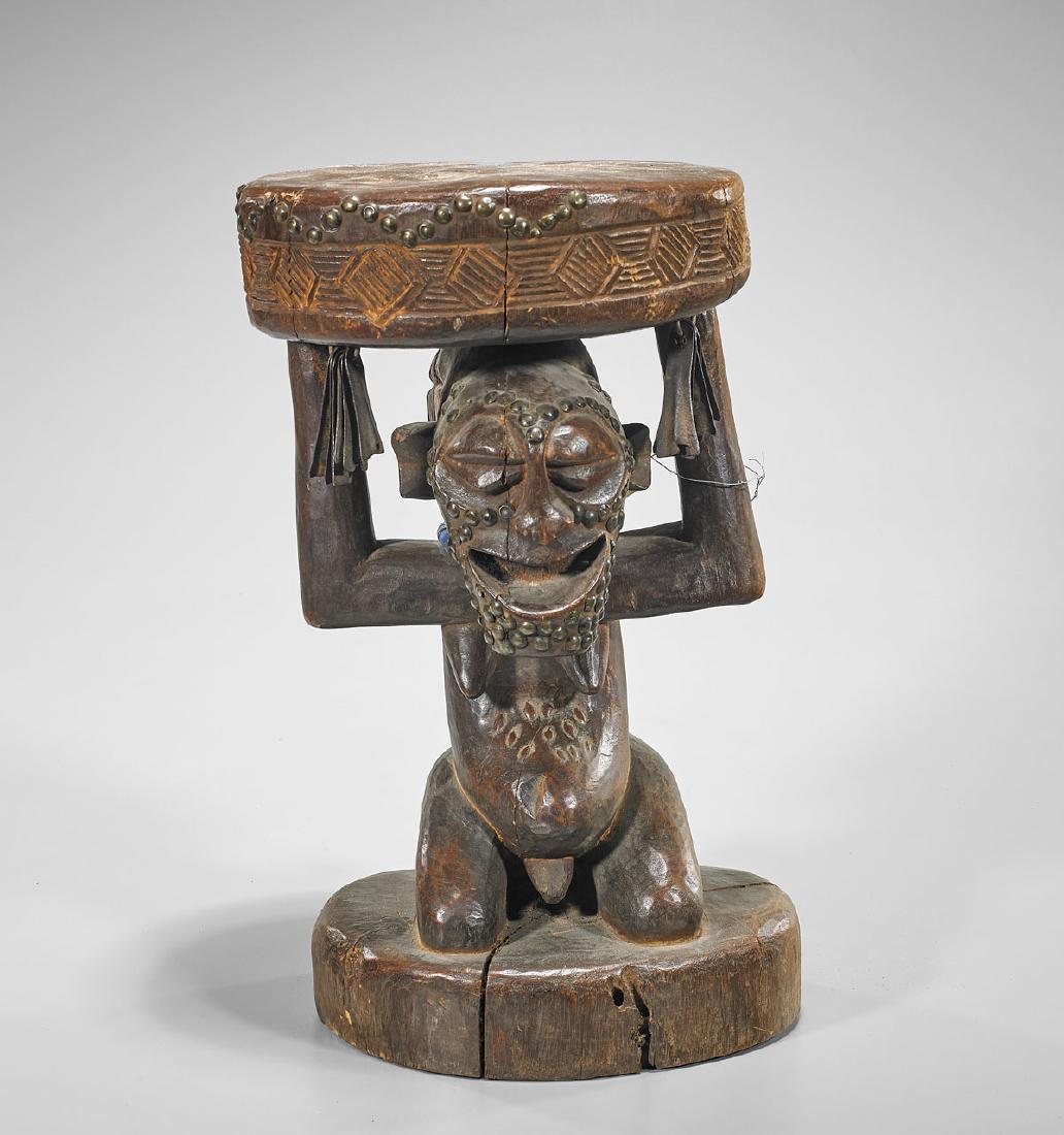 Songye Carved Wood Stool (1 of 1)