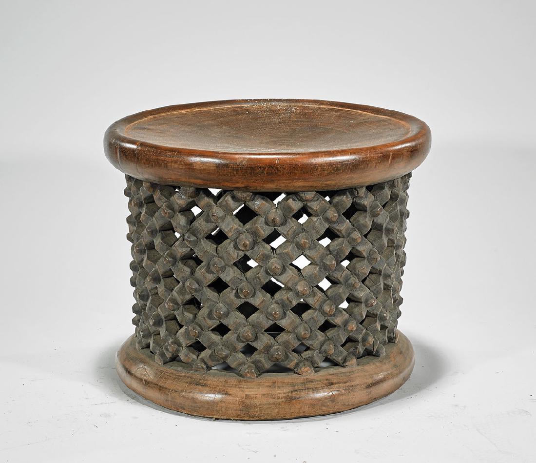 Large Bamileke Carved Wood Stool (1 of 1)