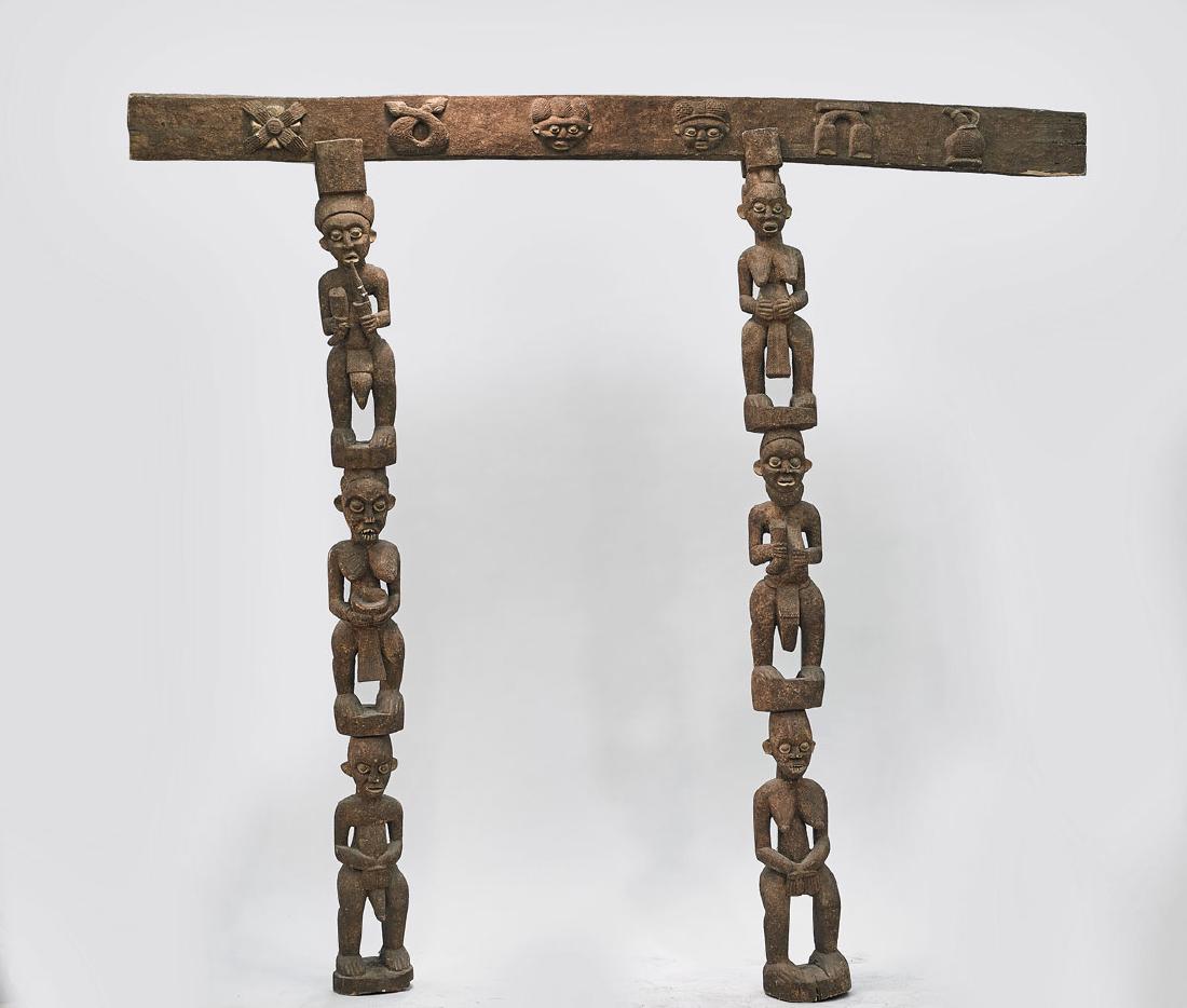 Pair Bamileke House Posts with Upper Panel (1 of 1)