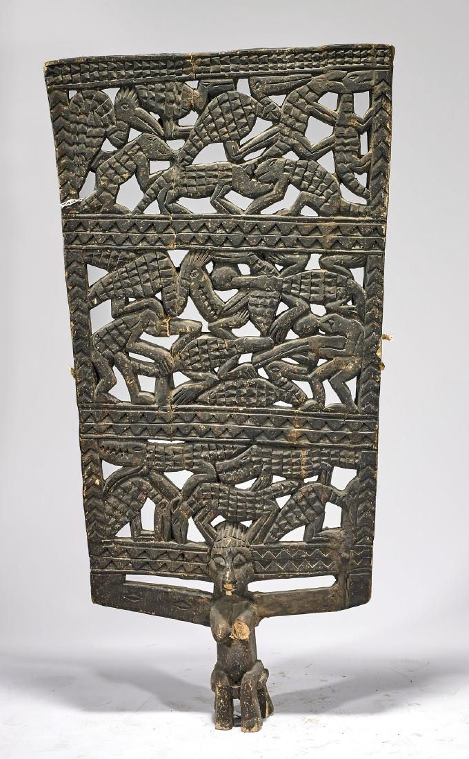 Tall African Carved Figural Panel (1 of 1)