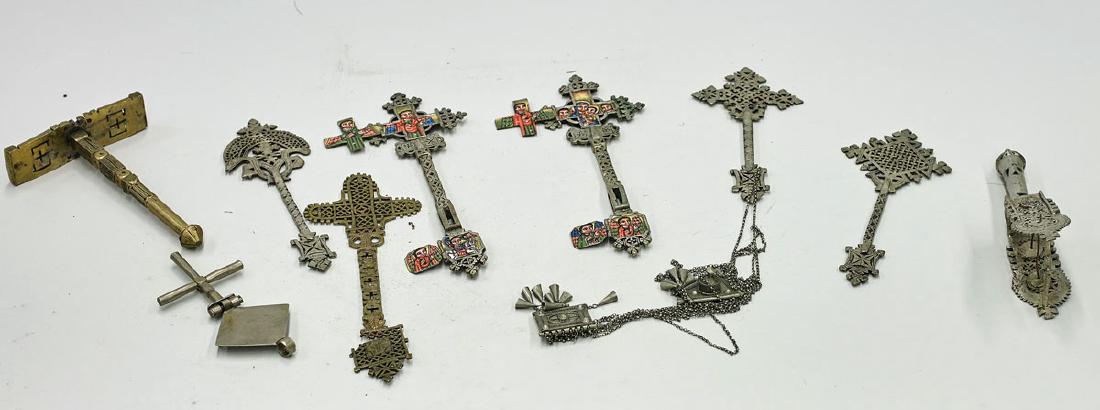Group of Ten Ethiopian Coptic Metalwork Pieces (1 of 1)