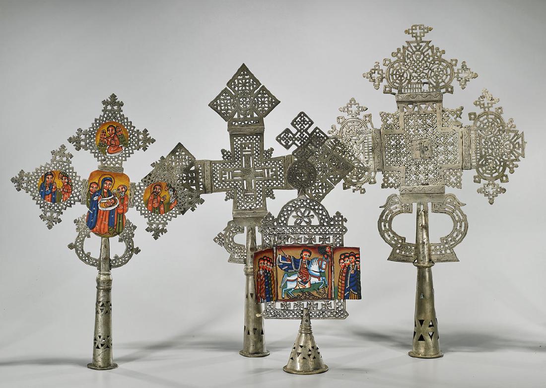 Group of Four Ethiopian Metal Processional Crosses (1 of 1)