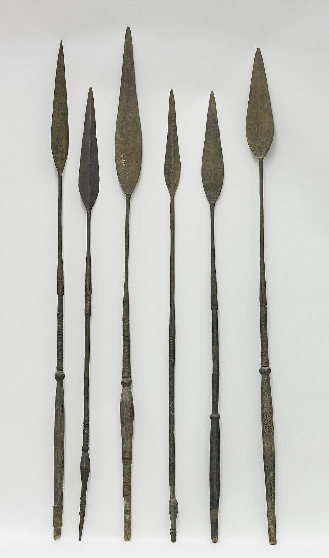 Group of Six African Wood & Metal Spears (1 of 1)