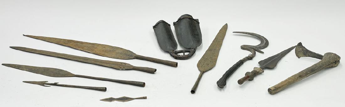 Group of Nine Assorted African Weapons & Currency (1 of 1)