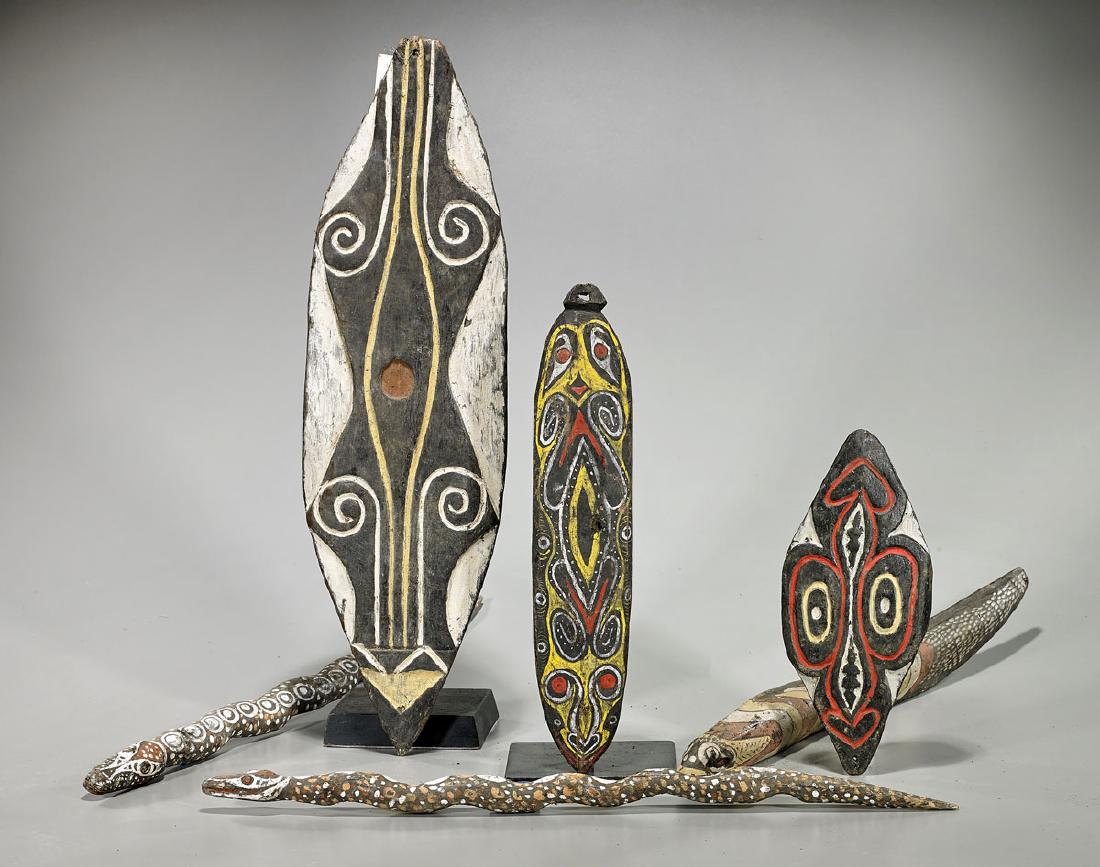 Group of Six Sepik Carved Wood Pieces (1 of 1)