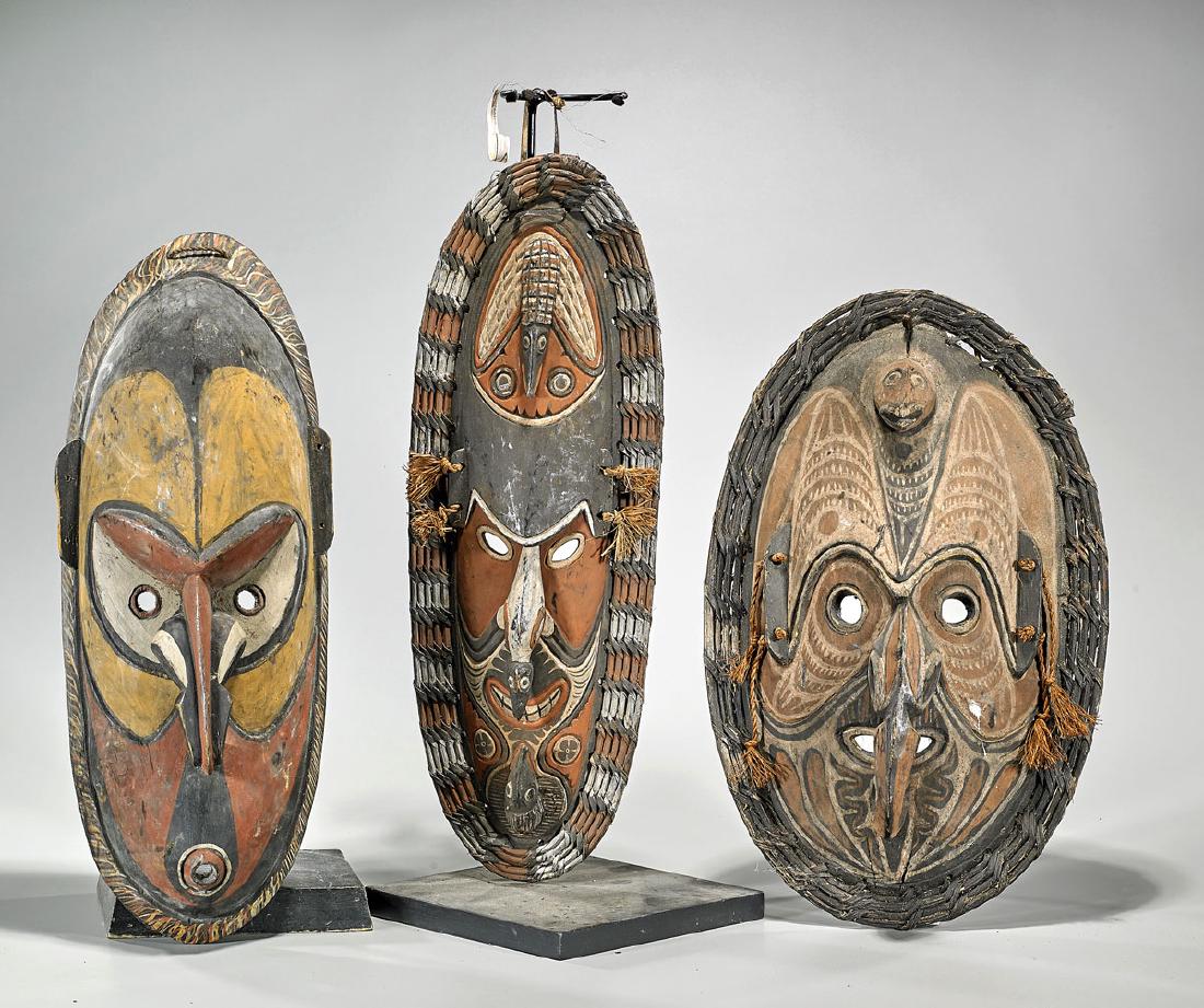 Three Sepik Polychrome Wood Masks (1 of 1)