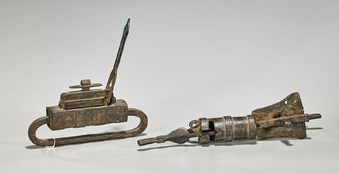 Two Antique Chinese Iron Locks (1 of 1)