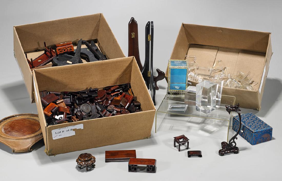 Large Collection of Various Wood & Lucite Stands (1 of 1)