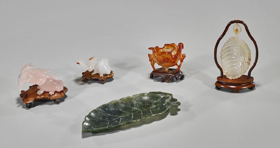 Group of Five Old Chinese Carvings (1 of 1)