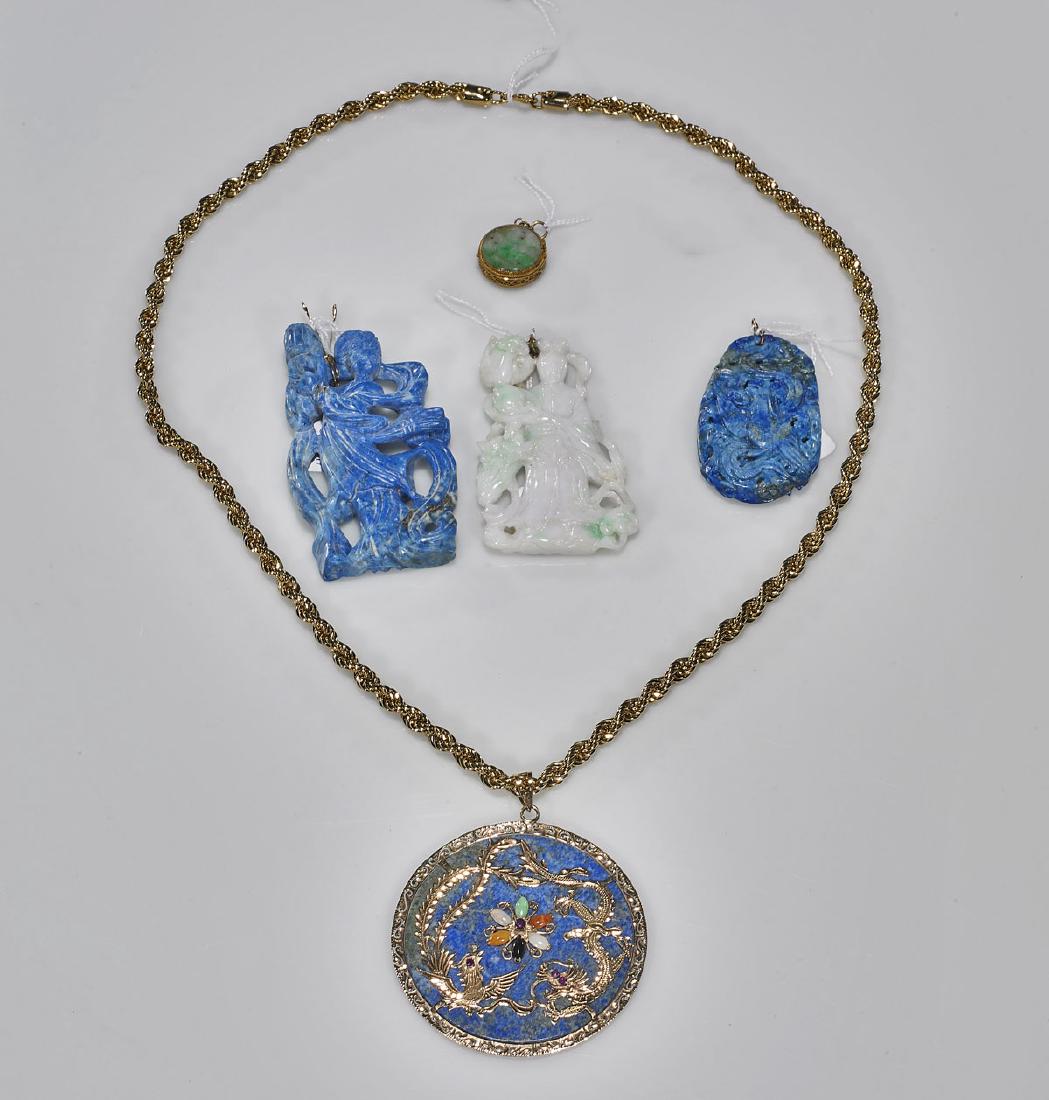 Group of Five Various Carved Chinese Pieces (1 of 1)