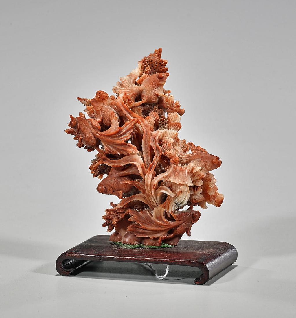 Chinese Carved Soapstone Fish Group (1 of 2)