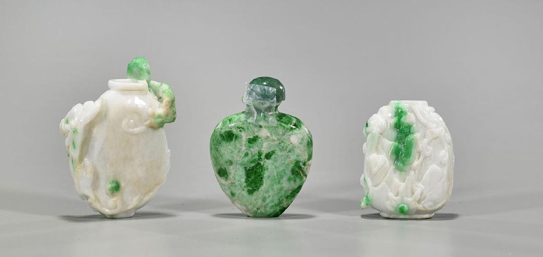 Group of Three Chinese Jadeite Or Hardstone Snuff (1 of 1)