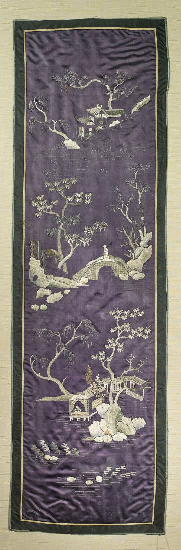 Pair Large Antique Chinese Silk Embroideries (1 of 2)