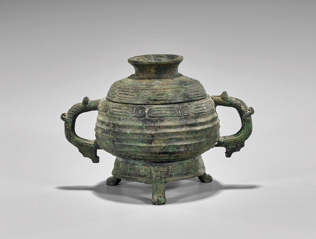 Antique Zhou-Style Bronze Gui Vessel (1 of 3)