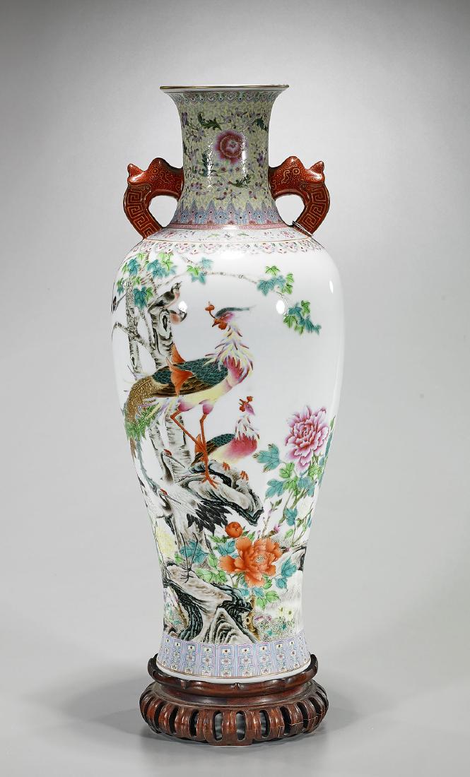 Tall Old Qianlong-Style Famille Rose Enameled Porcelain (1 of 3)