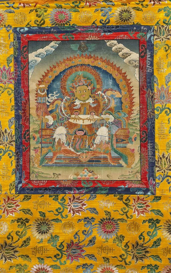 Group of Three Sino-Tibetan Painted Thangkas (1 of 4)