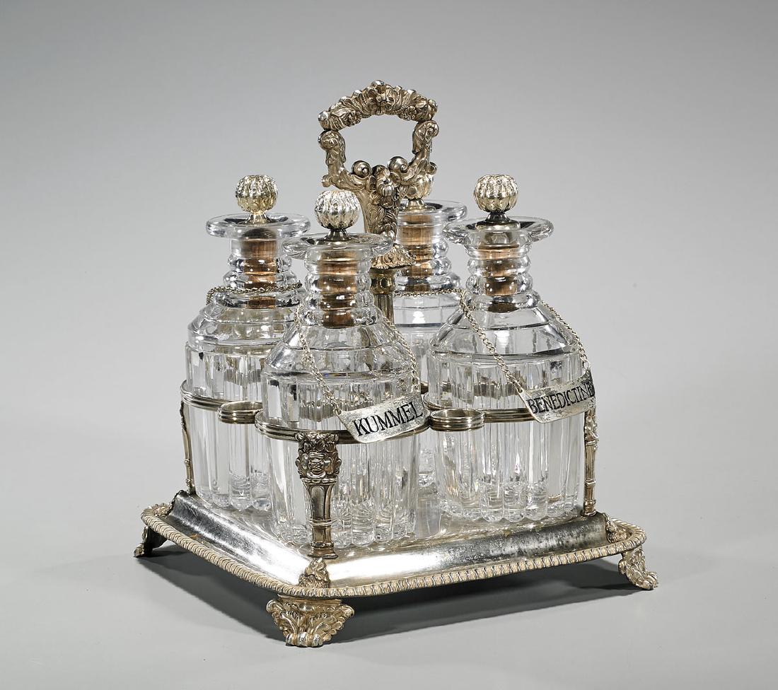 Antique Metalwork & Glass Tantalus Set (1 of 2)