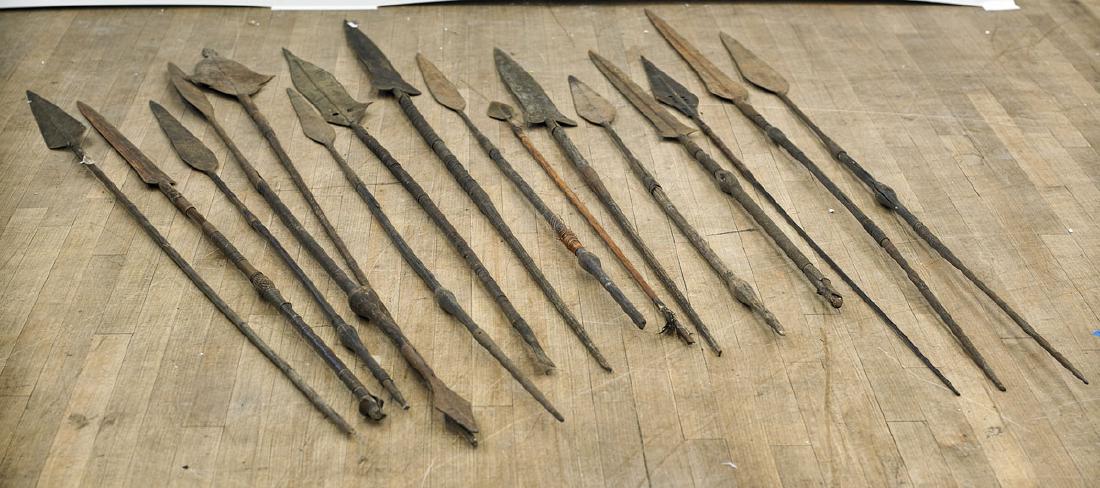 Collection of Sixteen African Metal Spears (1 of 1)