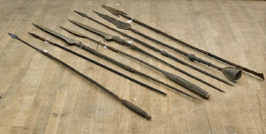 Collection of Eight Tall African Metal Spears (1 of 1)