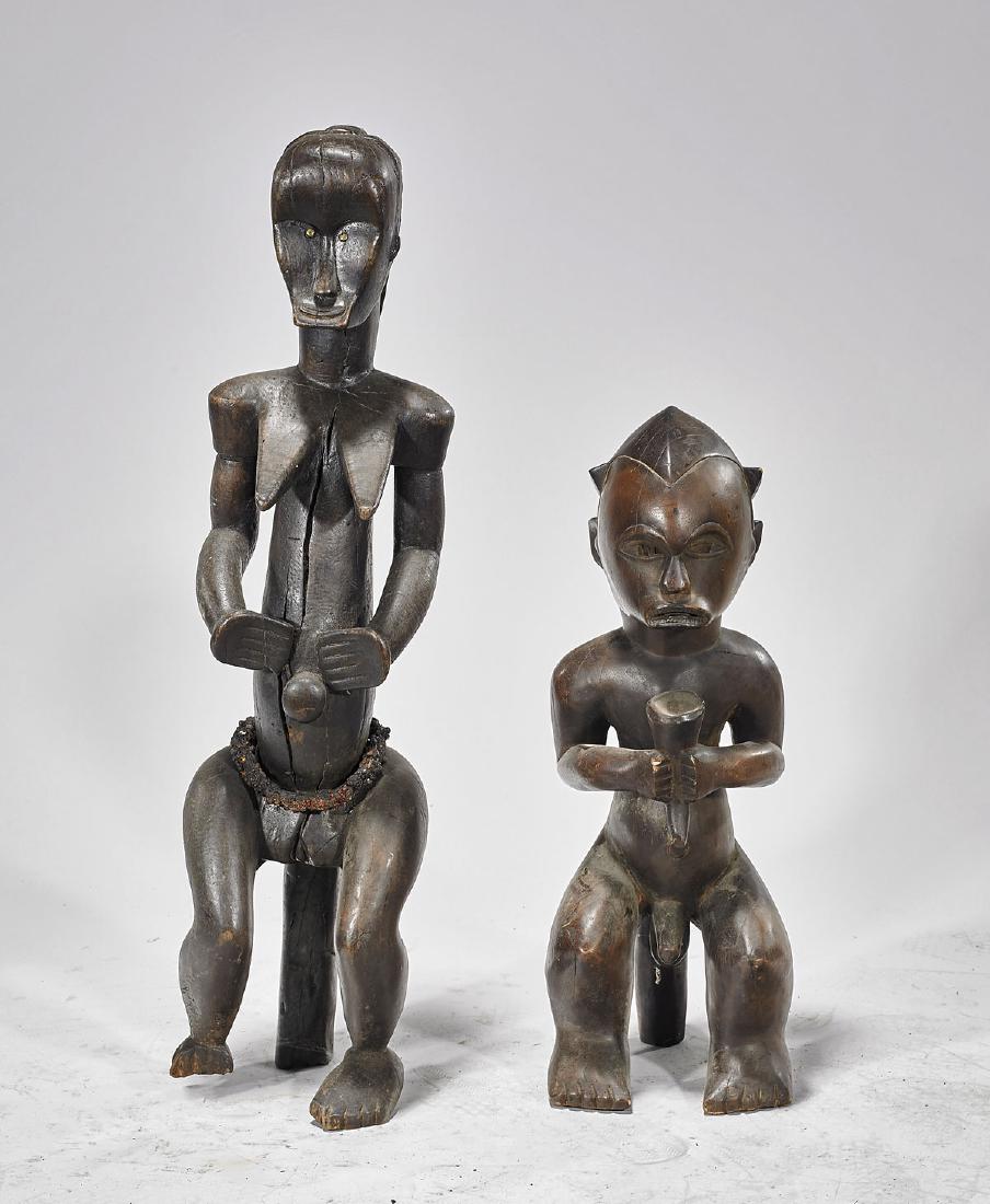 Two Fang Carved Wood Figures (1 of 1)
