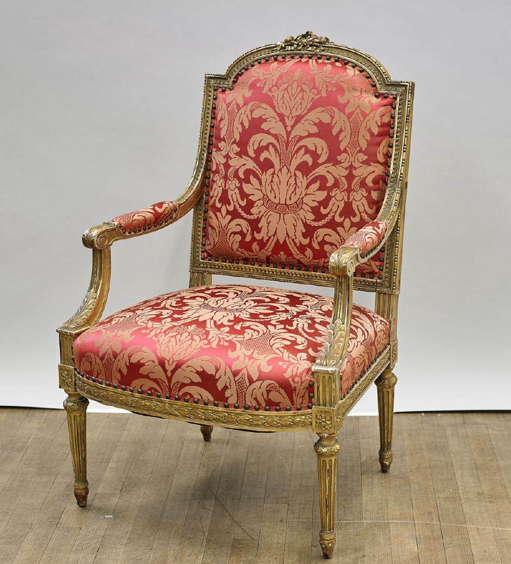 Antique Continental Gilt Wood Armchair (1 of 1)