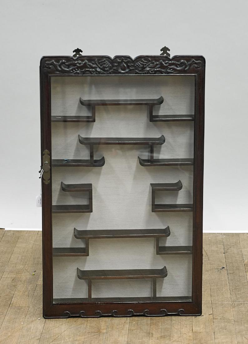 Chinese Carved Wood Curio Cabinet (1 of 1)