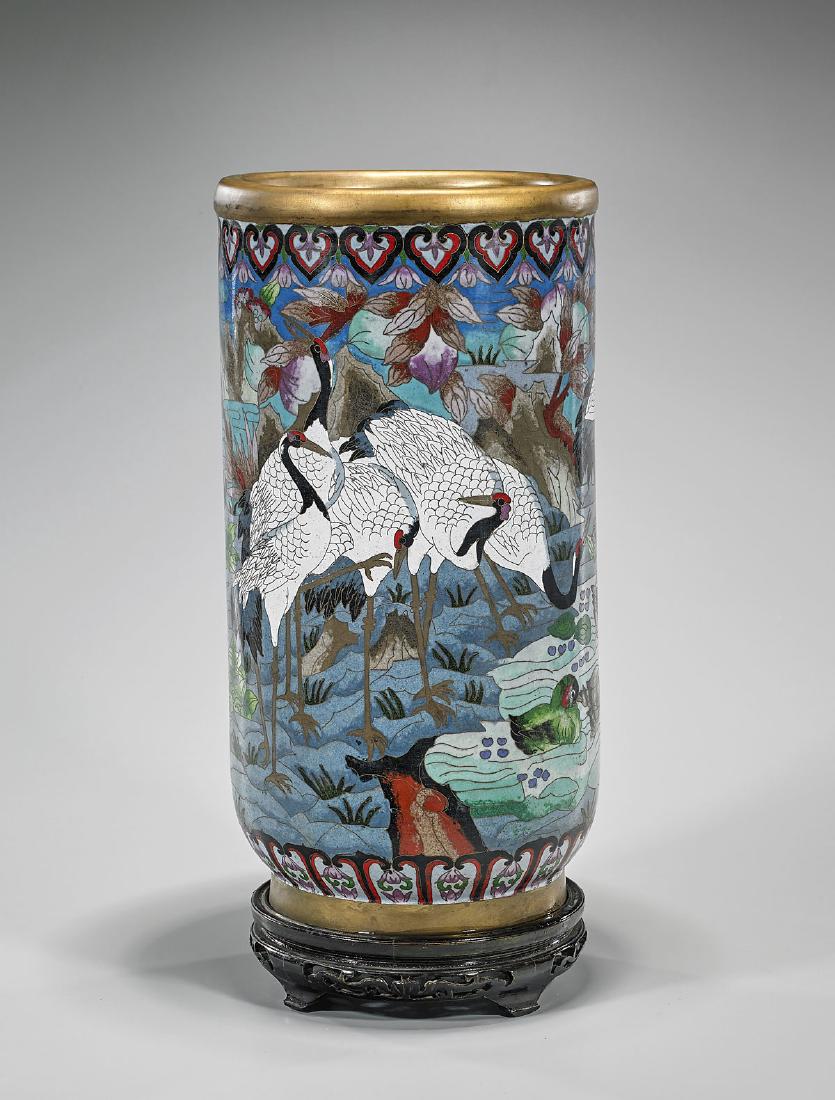 Old Chinese Cloisonne Enamel Umbrella Stand (1 of 2)