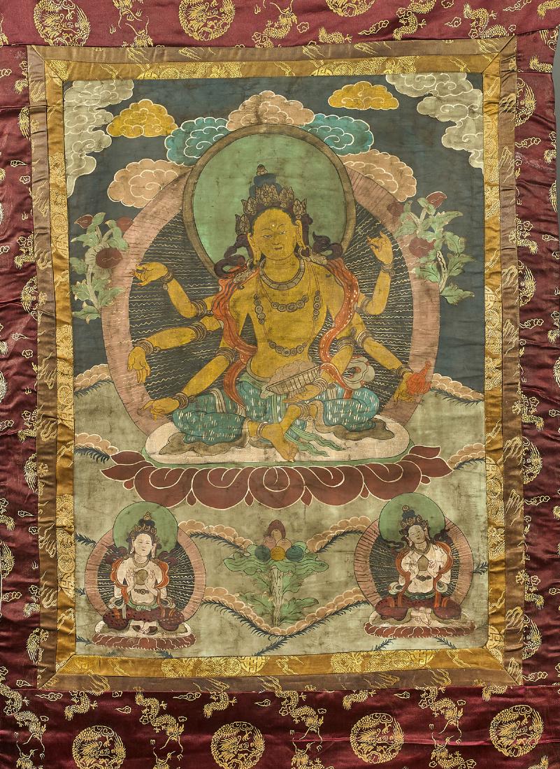 Antique Sino-Tibetan Painted Thangka (1 of 1)