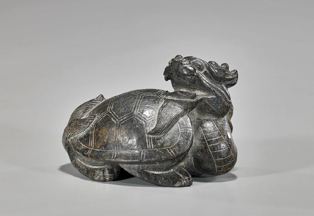 Old Chinese Carved Hardstone Dragon Turtle (1 of 1)