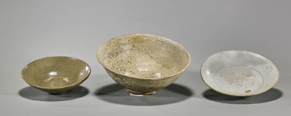 Group of Three Antique Korean Glazed Pottery Bowls (1 of 1)