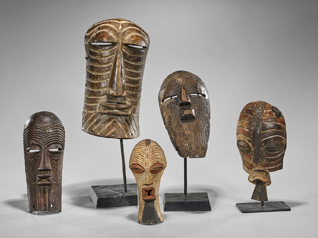Group of Five Songye 'Kifwebe' Masks (1 of 1)