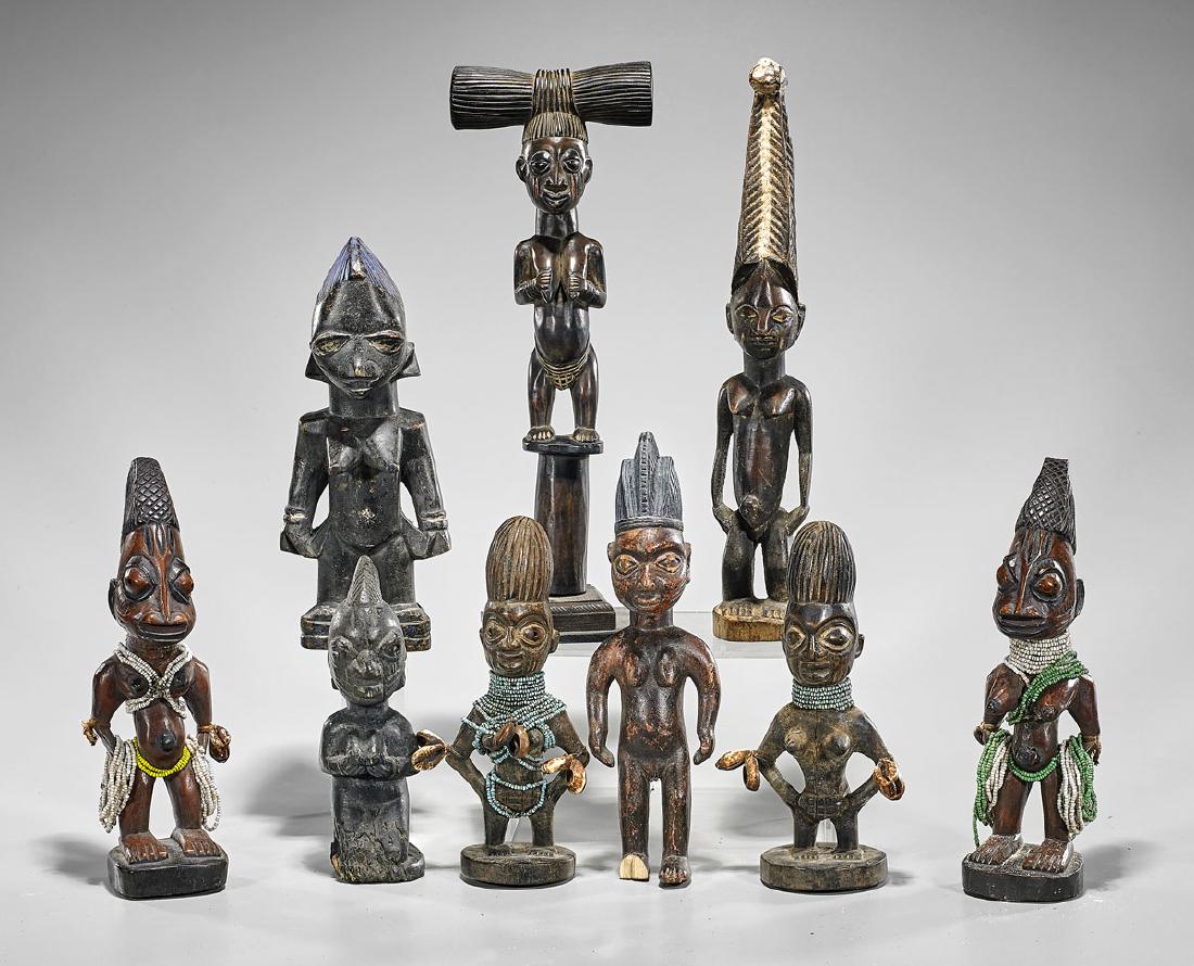 Group of Nine Various Yoruba Figures (1 of 1)