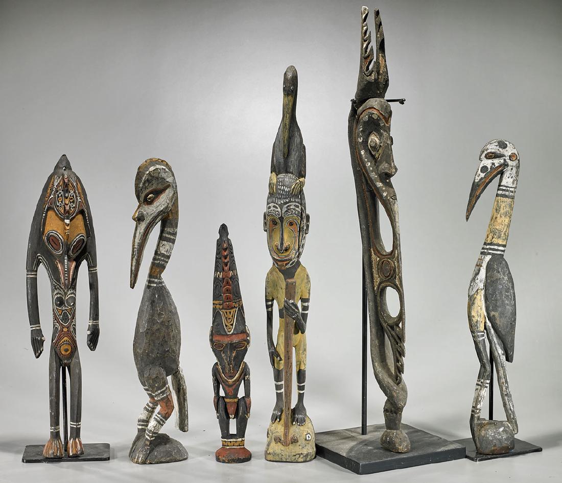 Group of Six Sepik Wood Figures (1 of 1)