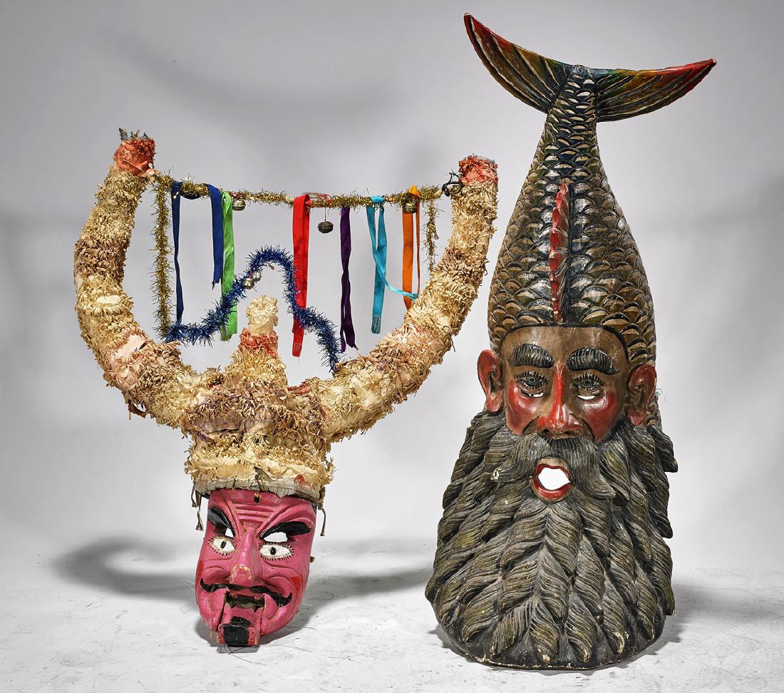 Two Large & Elaborate Mexican Dance Masks (1 of 1)