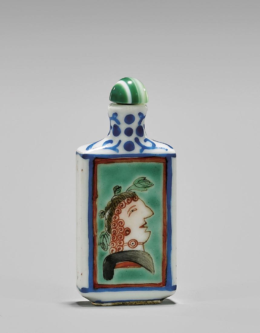 UNUSUAL REPUBLIC PERIOD PORCELAIN SNUFF BOTTLE (1 of 3)