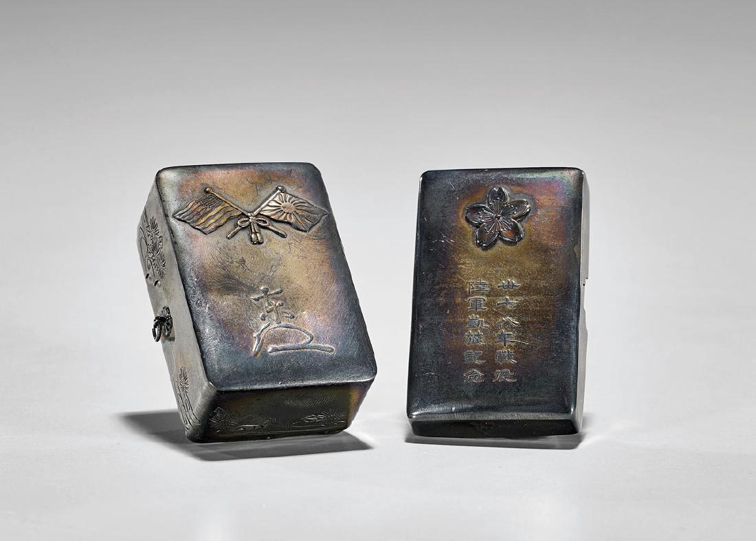 TWO OLD JAPANESE SILVER BOXES (1 of 4)