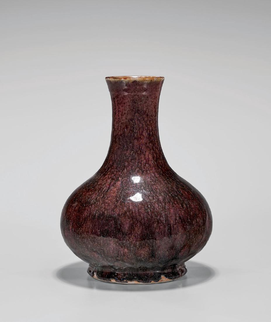 ANTIQUE CHINESE FLAMBE GLAZED PORCELAIN VASE (1 of 2)
