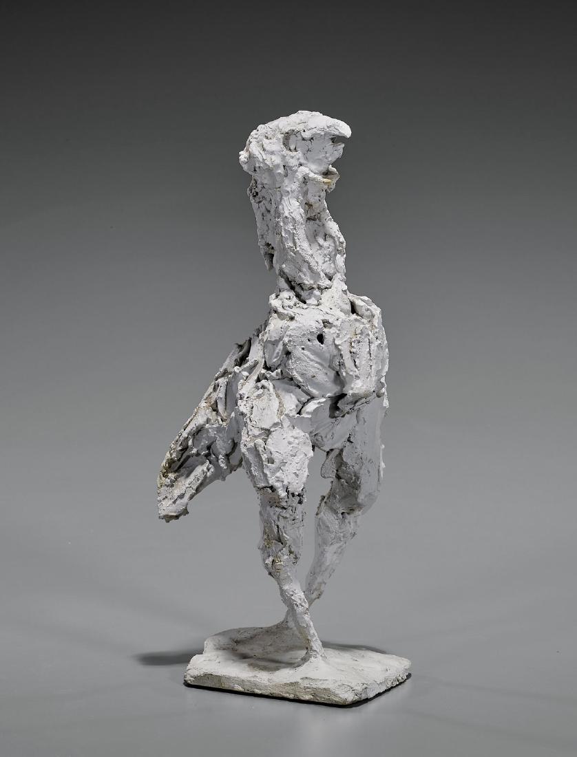 PLASTER MAQUETTE BY ELISABETH FRINK: Bird, 1956: Plaster sculptural maquette by Dame Elisabeth Frink (British, 1930-1993); of a standing bird; together with a copy of Elisabeth Frink Sculpture, Catalogue Raisonné (Harpvale, 1984&#