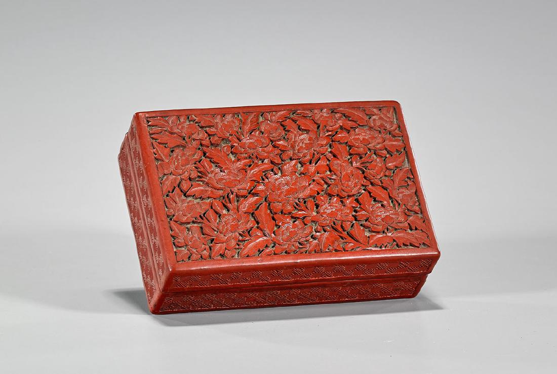 Antique Chinese Cinnabar Lacquer Box (1 of 1)