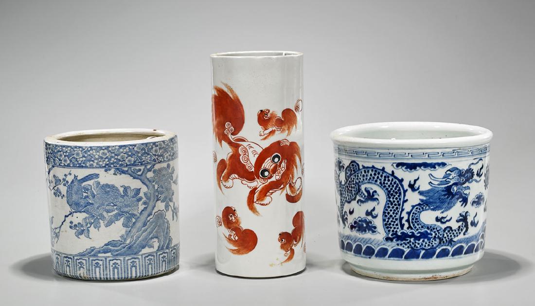 Three Old Chinese Porcelain Brushpots (1 of 1)