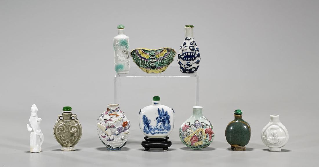 Ten Old & Antique Chinese Porcelain Snuff Bottles (1 of 1)